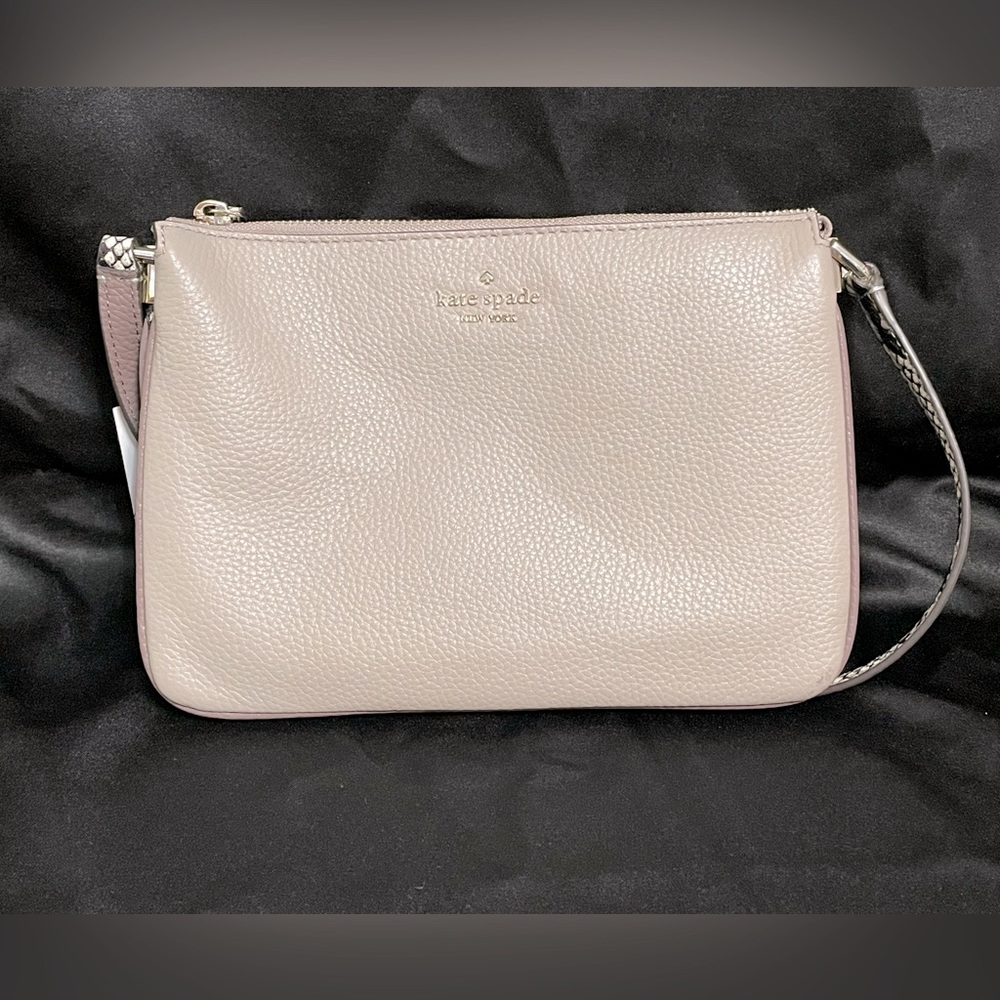 Kate Spade Jackson Mixed Material Triple Gusset Crossbody Bag Snakeskin